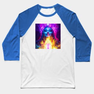 Mystic Goddess Radiating Cosmic Light Baseball T-Shirt